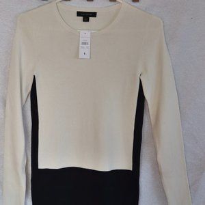 Ann Taylor Seasonless Stripe Sweater NWT White